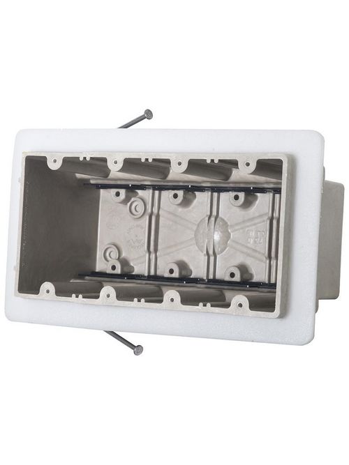 Allied Moulded Products 4304-NKV 3-9/16 x 7-1/2 x 3-3/4 Inch 75 In 4-Gang Angled Mid-Nail Switch/Receptacle Outlet Box Allied Moulded Products 4304-NKV 3-9/16 x 7-1/2 x 3-3/4 Inch 75 In 4-Gang Angled Mid-Nail Switch/Receptacle Outlet Box