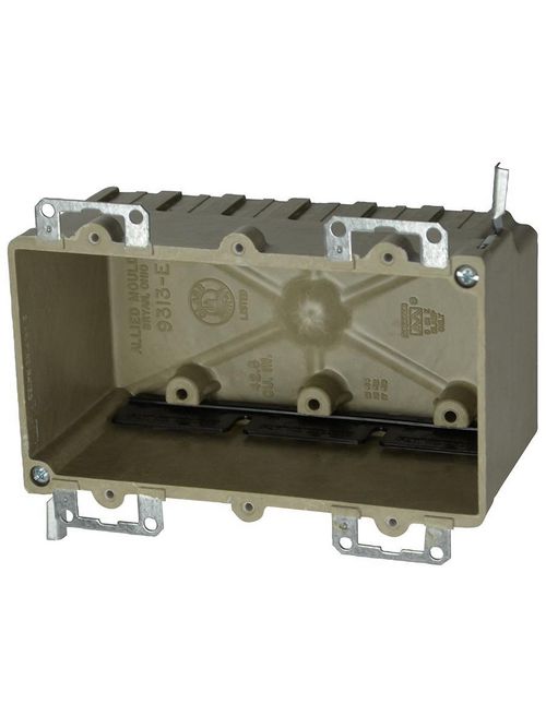 Allied Moulded Products 9313-EWK 2-7/8 x 5-15/16 x 3-1/4 Inch 42.5 In 3-Gang Switch/Receptacle Outlet Box Allied Moulded Products 9313-EWK 2-7/8 x 5-15/16 x 3-1/4 Inch 42.5 In 3-Gang Switch/Receptacle Outlet Box