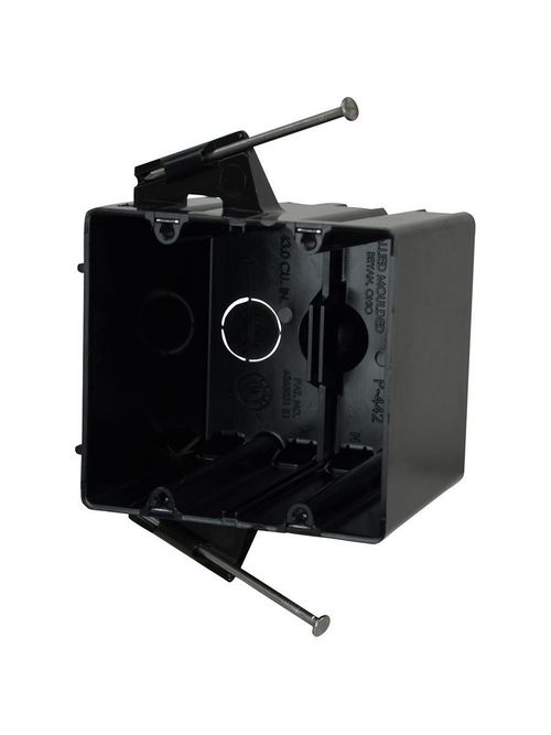 Allied Moulded Products P-442QT 3-9/16 x 4 x 3-3/4 Inch 43.5 In 2-Gang Polycarbonate Angled Nail Switch/Receptacle Outlet Box Allied Moulded Products P-442QT 3-9/16 x 4 x 3-3/4 Inch 43.5 In 2-Gang Polycarbonate Angled Nail Switch/Receptacle Outlet Box