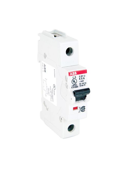 Product image for Thomas & Betts S201-K6 1-Pole 6 Amp 480y/277 VAC Supplementary Protectors