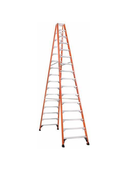 Product image for Louisville Ladder FM1416HD 16ft Fiberglass Twin Step Ladder, Type IAA, 375lb Load Capacity