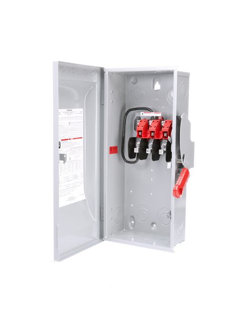 Siemens Industry HNF263 480/600 VAC 250/600 VDC 100 Amp 2-Pole 2-Wire NEMA 1 Heavy Duty Non-Fusible Safety Switch Siemens Industry HNF263 480/600 VAC 250/600 VDC 100 Amp 2-Pole 2-Wire NEMA 1 Heavy Duty Non-Fusible Safety Switch