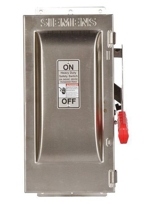 Product image for Siemens HF225NR 240 VAC/250 VDC 400 Amp 2-Pole 3-Wire NEMA 3R Heavy Duty Fusible Safety Switch