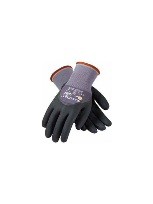 Product image for PIP 34-875/XL Extra Large Black Nitrile Micro Foam Palm Full Finger and Knuckle Coated Knit Protective Gloves
