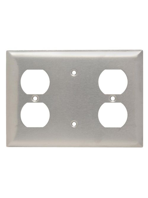 Pass & Seymour SS8148 302/304 Stainless Steel 1 Blank and 1 Duplex Receptacle Combination Wall Plate Pass & Seymour SS8148 302/304 Stainless Steel 1 Blank and 1 Duplex Receptacle Combination Wall Plate