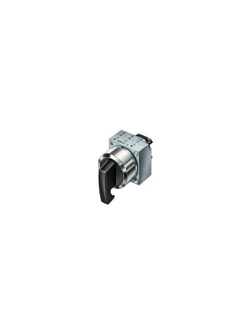 Product image for Siemens 3SB3500-3SA11 22 mm 3-Position Black Plastic Silver Metal Bezel Round Non-Illuminated Selector Switch