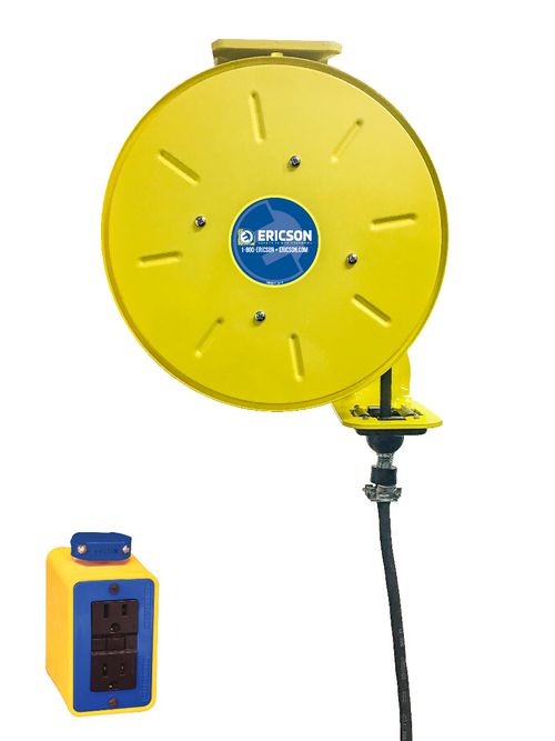 Ericson Manufacturing Company 4123-50-BG #12/3 AWG SJOW NEMA 5-15 Duplex GFCI Receptacle Cord Reel Ericson Manufacturing Company 4123-50-BG #12/3 AWG SJOW NEMA 5-15 Duplex GFCI Receptacle Cord Reel