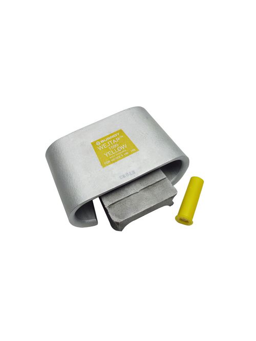 Product image for Burndy WCY67PB Wejtap connector installed with Yellow booster, 683-940 (Run), 315-450 (Tap)