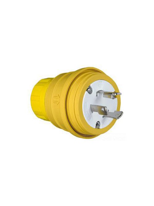 Product image for Pass & Seymour PS28W47 30 Amp 125 Volt 2-Pole 3-Wire NEMA L5-30P Rubber Watertight Locking Plug
