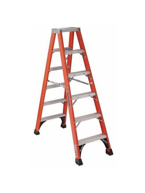 Louisville Ladder FM1406HD 6ft Fiberglass Twin Step Ladder, Type IAA ...