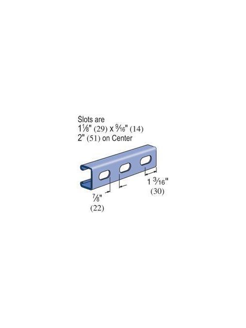 Product image for Power-Strut PS 500 EH 20 PG 1-5/8 x 13/16 Inch 14 Gauge Pre-Galvanized Elongated Hole Channel