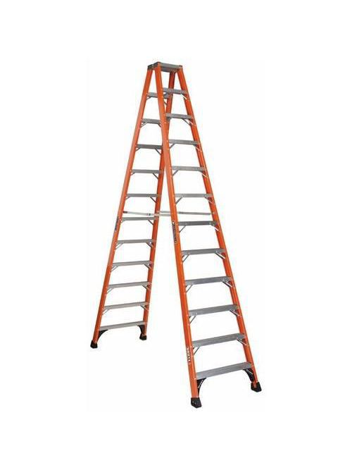 Product image for Louisville Ladder FM1412HD 12 Foot 375 lb Duty Rating Fiberglass Twin Front Ladder