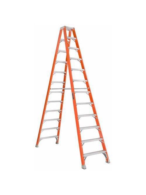 Product image for Louisville Ladder FM1512 12 Foot 300 lb Duty Rating Fiberglass Twin Front Ladder