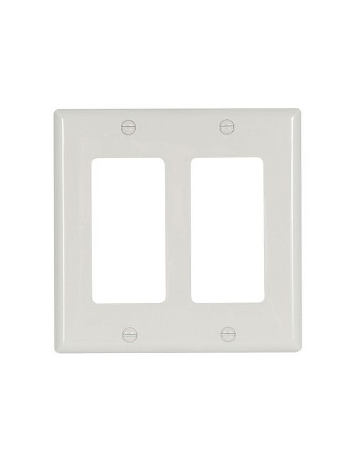 Product image for Eaton 5152W-BOX 2-Gang Decorator Wallplate, Standard Size, Nylon - White