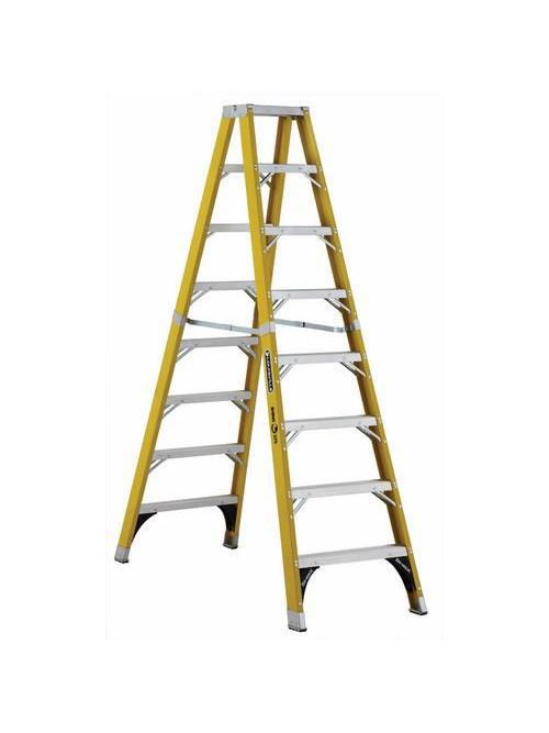 Product image for Louisville Ladder FM1108HD 8 Foot 375 lb Duty Rating Fiberglass Rhino Twin Front Ladder