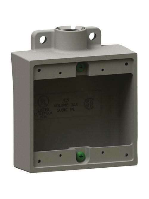 Hubbell Electrical Systems 2FS-2 3/4 Inch 2-Gang Copper Free Aluminum Type 2FS Shallow Cast Device Box with Mounting Lug Hubbell Electrical Systems 2FS-2 3/4 Inch 2-Gang Copper Free Aluminum Type 2FS Shallow Cast Device Box with Mounting Lug
