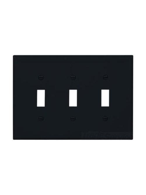 Product image for EWD PJ3BK Wallplate 3G Toggle Poly