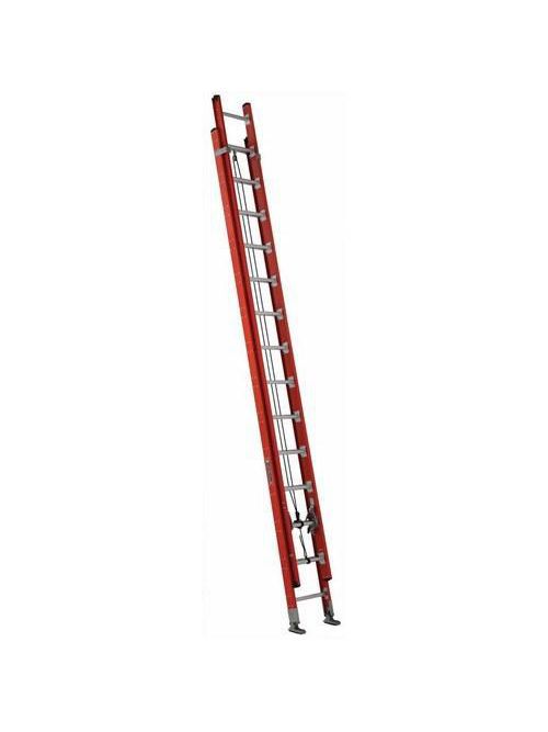 Product image for Louisville Ladder FE7628 28 Foot Fiberglass Plate Connect Extension Ladder