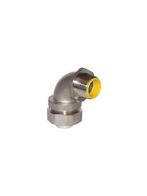 Crouse-Hinds Series LTB7590SS 3/4 Inch 304 Stainless Steel Threaded 90 Degrees Liquidtight Conduit Connector Crouse-Hinds Series LTB7590SS 3/4 Inch 304 Stainless Steel Threaded 90 Degrees Liquidtight Conduit Connector