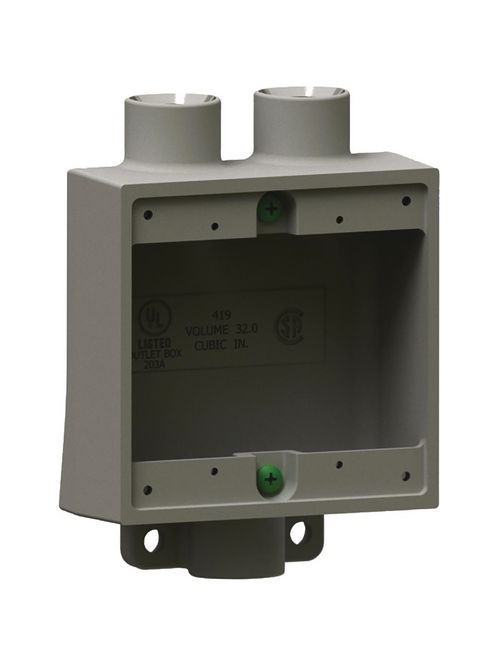 Hubbell Electrical Systems 2FSD-2 3/4 Inch 2-Gang Iron Type 2FSD Shallow Cast Device Box with Mounting Lug Hubbell Electrical Systems 2FSD-2 3/4 Inch 2-Gang Iron Type 2FSD Shallow Cast Device Box with Mounting Lug