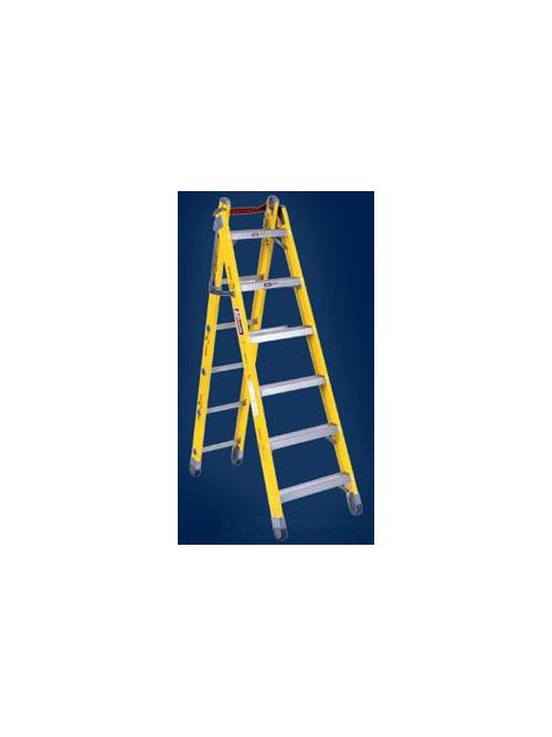 Product image for L-VIL FC1208 8' Fiberglass Step To Striaght Ladder Type IAA 350lbs 226208