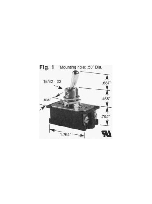 Selecta Products SS209-8-BG 125/250 VAC 16/8 Amp 1-Pole Maintained Toggle Switch Selecta Products SS209-8-BG 125/250 VAC 16/8 Amp 1-Pole Maintained Toggle Switch