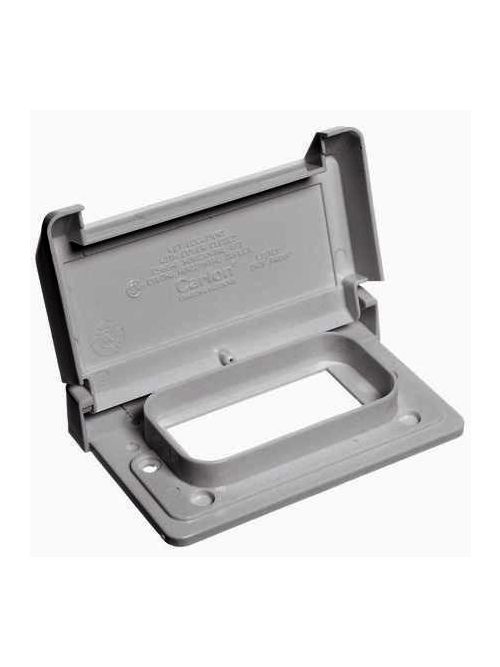 Product image for Carlon E9UHGRN Carlon 1-Gang Gray Horizontal Weatherproof Cover
