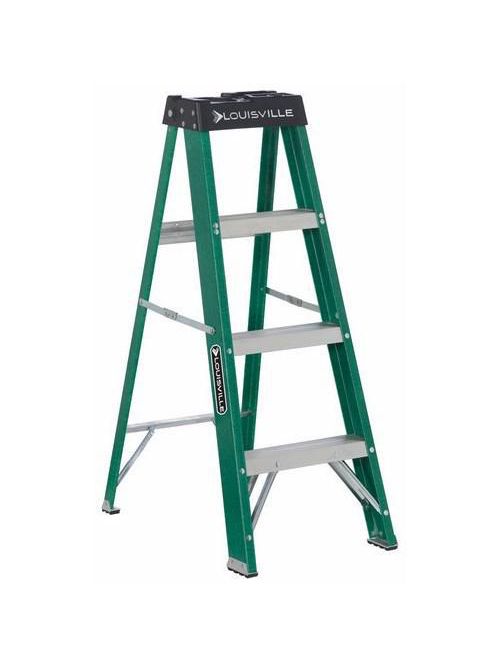 Product image for L-VIL FS4004 4FT FG STEPLADDER TYPE II 225LB FIBERGLASS STEPLADDER