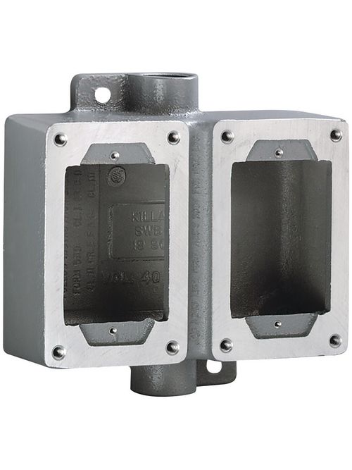 Hubbell Electrical Systems SWB-11 3/4 Inch Copper Free Aluminum Feed-Through Conduit Device Box Hubbell Electrical Systems SWB-11 3/4 Inch Copper Free Aluminum Feed-Through Conduit Device Box