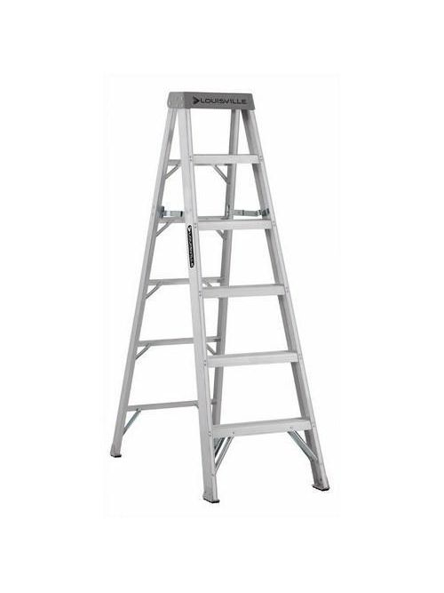 Product image for Louisville Ladder AS1006 6 Foot 300 lb Duty Rating Aluminum Stepladder