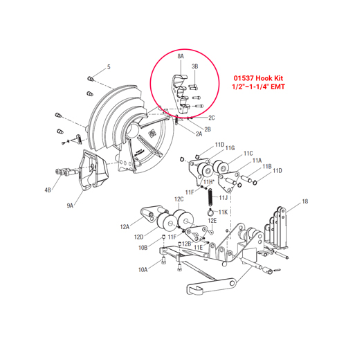 Product image for Greenlee 01537 1/2" - 1-1/4" Hook Kit, EMT