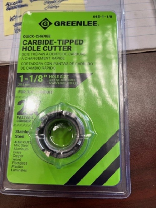 Product image for Greenlee 645-1-1/8 Steel Quick Change Carbide Tipped Hole Saw