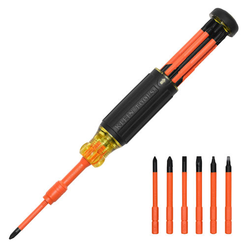 Product image for Klein 32306INS 6-in-1 Insulated Auto-Loc Screwdriver