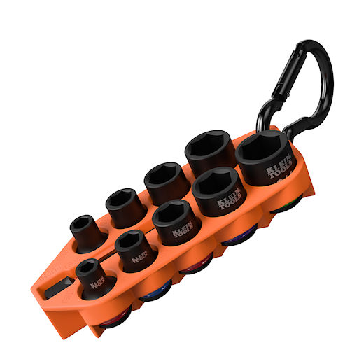 Product image for Klein 33809 Grab-And-Go Impact Socket Set, SAE, 10-Piece