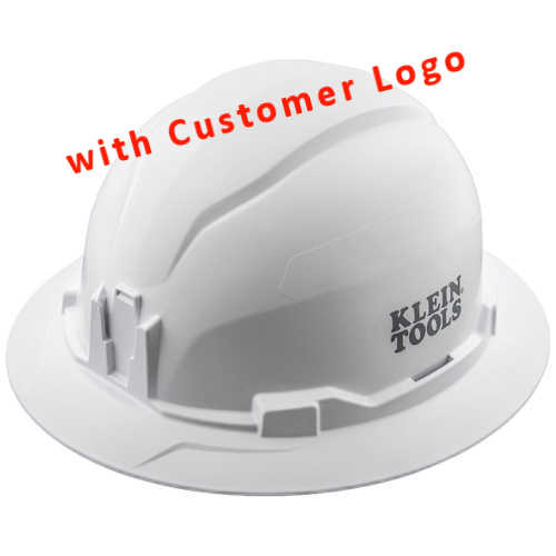 Product image for Klein SPL60400-WALKER-ENG Hard Hat, Non-Vented, Full Brim, White (Logo'd WALKER ENG)