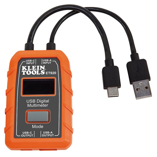 Product image for Klein ET920 USB Digital Meter, USB-A and USB-C