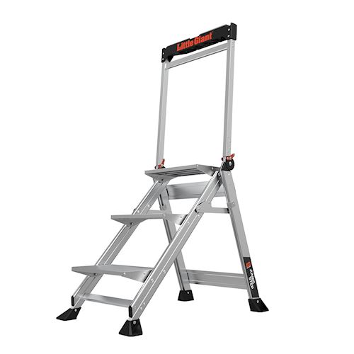 Product image for Little Giant 11903 JUMBO STEP™ 3-Step Aluminum Stepstool w/Handrail, ANSI IAA, 375lb Rated