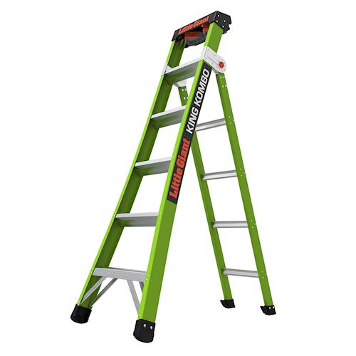 Product image for Little Giant 13610-001 6ft ANSI IAA Fiberglass 3-in-1 All-Access Combination Ladder w/ Rotating Wall Pad, 375lb Rated