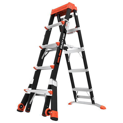 Product image for Little Giant 15130-001 Select Step™ 5-8ft Fiberglass Adjustable Stepladder, ANSI IAA, 375lb Rated