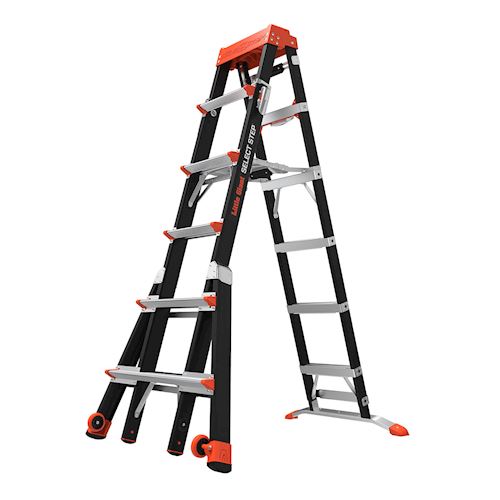 Product image for Little Giant 15131-001 Select Step™ 6-10ft Fiberglass Adjustable Stepladder, ANSI IAA, 375lb Rated
