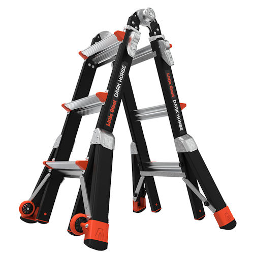 Product image for Little Giant 15143-001 DARK HORSE™ 13ft Fiberglass Atriculated Extendable Ladder, ANSI IAA, 375lb Rated