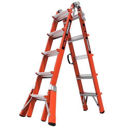 Product image for Little Giant 15146-186 Conquest™ 22ft Fiberglass Extendable Ladder w/V-Rung, ANSI IA, 300lb Rated