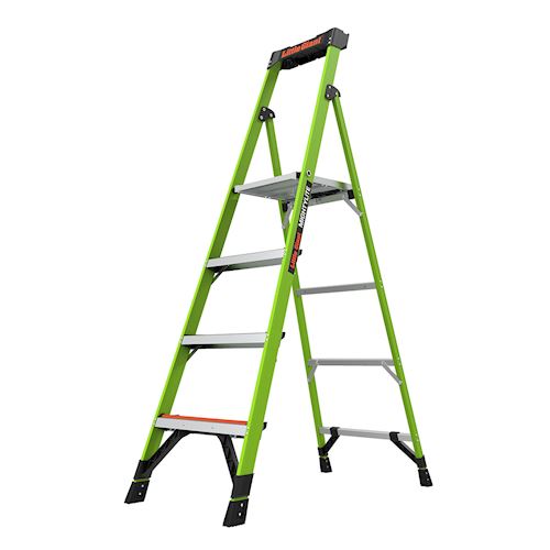 Product image for Little Giant 15366-001 MightyLite™ 6ft Fiberglass Stepladder w/ Ground Cue, ANSI IA, 300lb Rated
