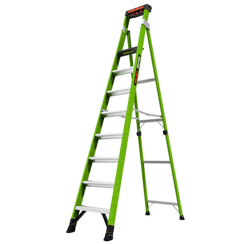 Product image for Little Giant 15920-002 SENTINEL™ 10ft Fiberglass Stepladder / Leaning Ladder with Rotating Wall Pad, ANSI IA, 300lb Rated