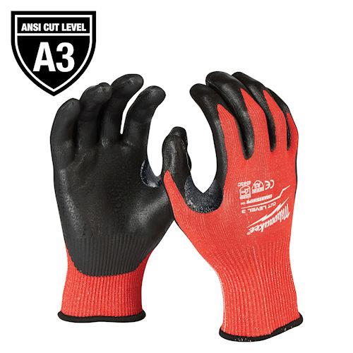 Product image for Milwaukee 48-22-8933 Cut Resistant Nitrile Dipped Gloves, ANSI Cut Level 3 - XLarge (1pr)