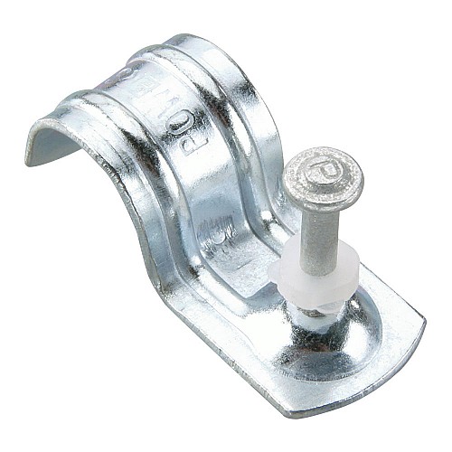 Product image for DeWalt / Powers 50278 8mm Head Drive Pin w/ EMT Conduit Clip, 3/4" EMT Clip Size, 27mm (1") Shank Length (100/Box)