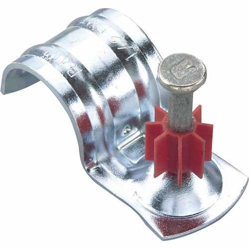 Product image for DeWalt / Powers 50382 0.300" Head Pin w/ Conduit Clip, 1/2" Clip Size (Domed Clip), 1" Shank Length (100/Box)