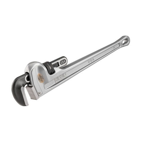 Product image for Ridgid 31105 #824 24" Aluminum Straight Pipe Wrench. 3" Pipe Capacity