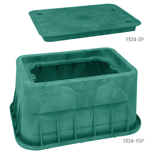 Product image for AEP KPA-1324-15P2PE2 HDPE Utility Box, 13" x 24" x 15"(H), 'ELECTRIC' Logo, Green