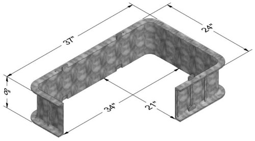 Product image for CARSON 02001165 *DISCONTINUED* CTY FL36X8-FIBERLYTE 8IN GRAY BOX EXT